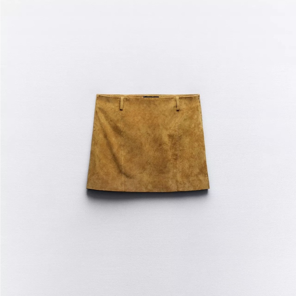 ZARA Tab Suede Mini Skirt